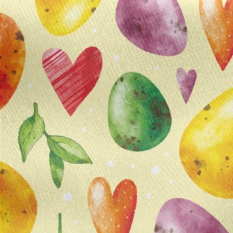 Watercolor Easter Eggs Jersey Backed Fleece