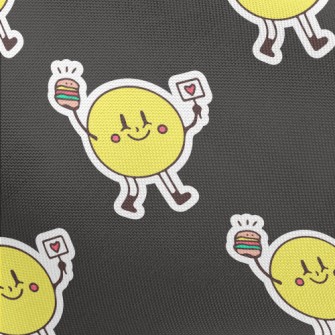 Smiling Face Holding Burger Pongee