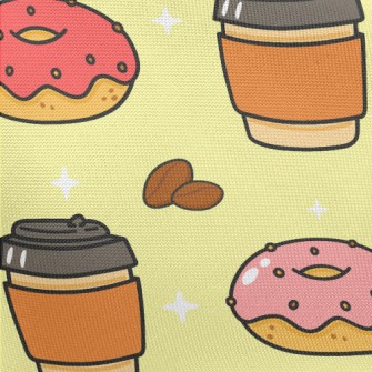 Pink Donut And Coffee Pongee