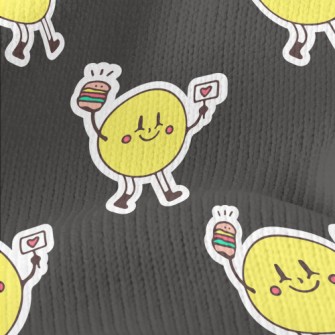 Smiling Face Holding Burger Stretch Jersey