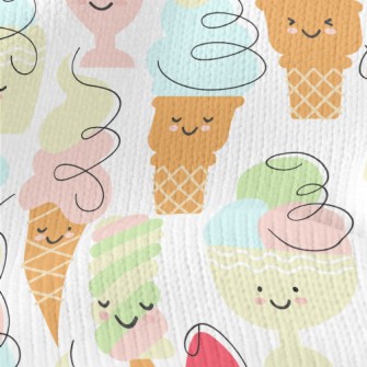 Smiley Face Ice Cream Stretch Jersey