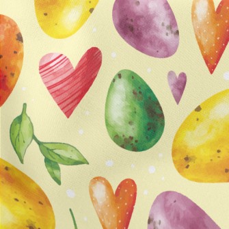 Watercolor Easter Eggs Lightweight Cotton Poplin