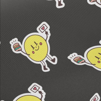 Smiling Face Holding Burger Midweight Cotton Poplin