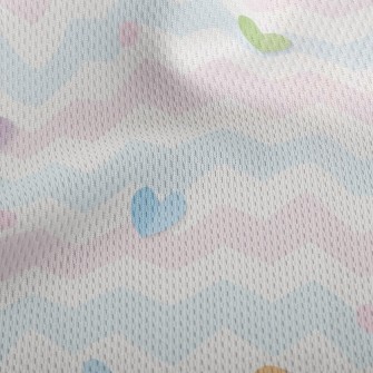 Soft Wavy Heart Athletic Mesh Flat Back
