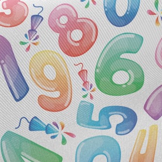 Colorful Balloon Numbers Twill