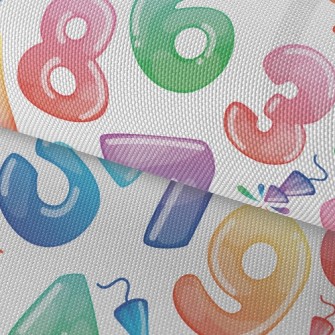 Colorful Balloon Numbers Waterproof Oxford