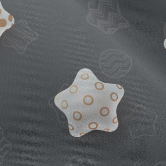 3D Golden Stars Chiffon