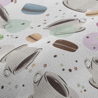 Coffee With Macarons Performance Linen