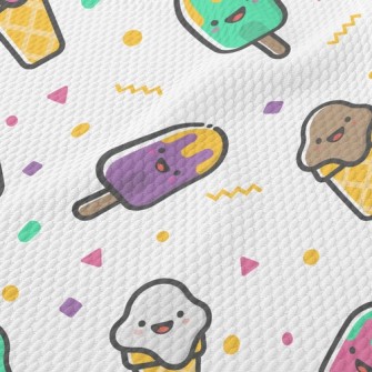 Colorful And Cute Ice Cream Birdseye Piqué