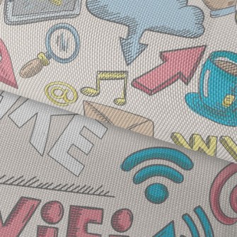 Internet Symbol Waterproof Oxford
