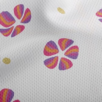 Triangular Splicing Flower Sha Athletic Mesh Flat Back