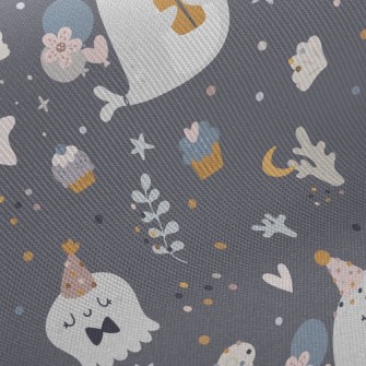 Cute Whale Holding Gift Twill