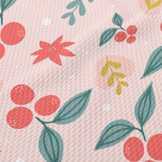 Cartoon Cherry Tree Birdseye Piqué