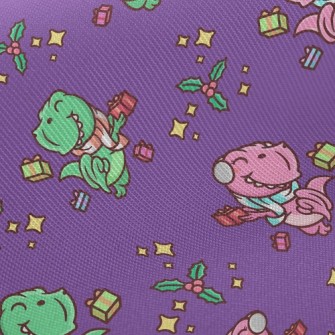 Excited Christmas Dinosaurs Twill