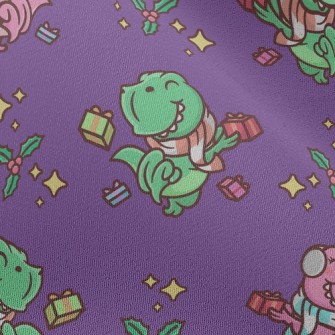 Excited Christmas Dinosaurs Chiffon