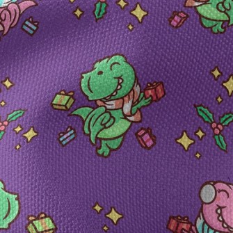 Excited Christmas Dinosaurs Waterproof Canvas