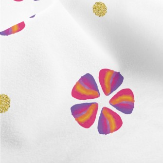 Triangular Splicing Flower Sha Micro Fleece