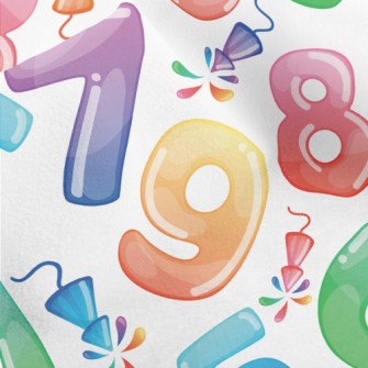 Colorful Balloon Numbers Micro Fleece