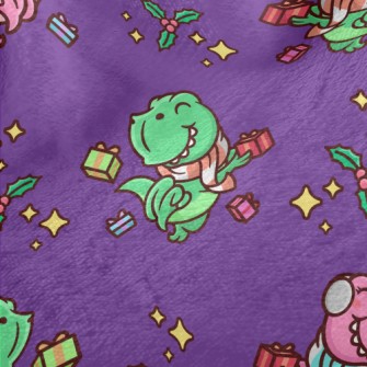 Excited Christmas Dinosaurs Minky