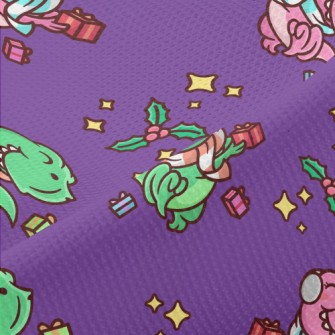 Excited Christmas Dinosaurs Piqué