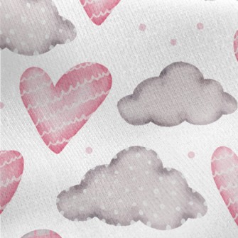 Wave Love Dot Cloud Jersey Backed Fleece