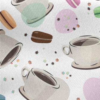 Coffee With Macarons Jersey Backed Fleece