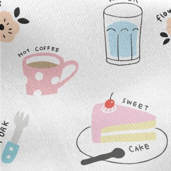 Cake Afternoon Tea Jersey Backed Fleece