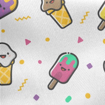 Colorful And Cute Ice Cream Jersey Backed Fleece