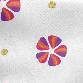 Triangular Splicing Flower Sha Jersey Backed Fleece