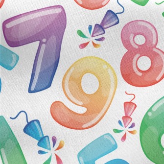 Colorful Balloon Numbers Jersey Backed Fleece