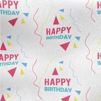 Happy Happy Birthday Jersey Backed Fleece