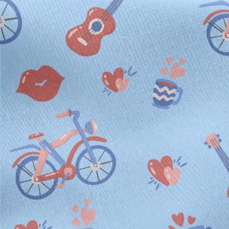 Couple In Love With Guitar Jersey Backed Fleece