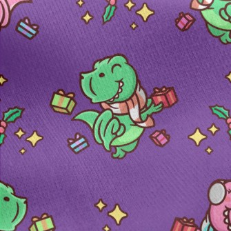 Excited Christmas Dinosaurs Jersey Backed Fleece