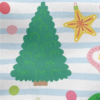 Childlike Christmas Tree Jersey Backed Fleece