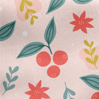 Cartoon Cherry Tree Jersey Backed Fleece