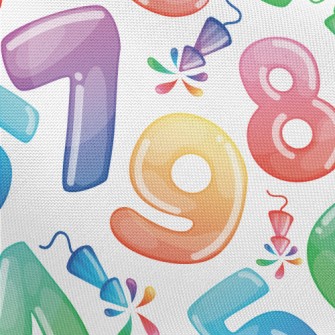 Colorful Balloon Numbers Pongee