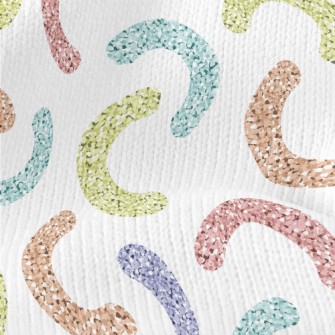Shiny Sequins Curved Stretch Jersey