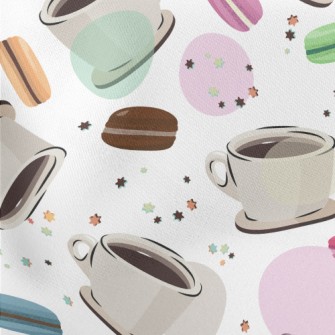 Coffee With Macarons Lightweight Cotton Poplin