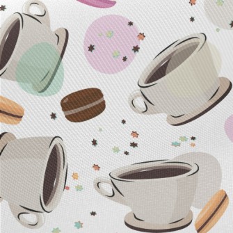 Coffee With Macarons Midweight Cotton Poplin