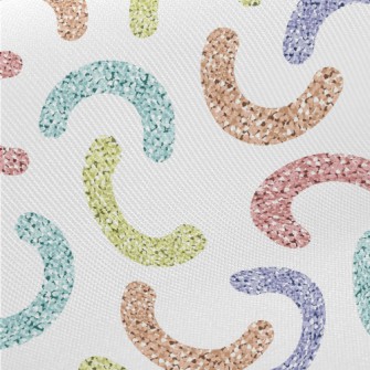 Shiny Sequins Curved Midweight Cotton Poplin