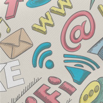 Internet Symbol Midweight Cotton Poplin