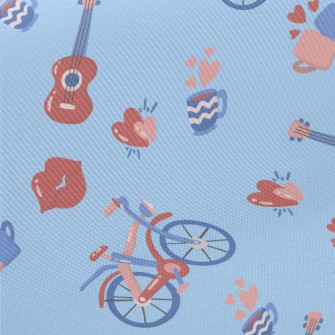 Couple In Love With Guitar Midweight Cotton Poplin