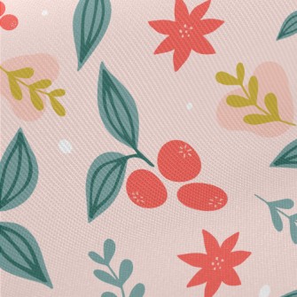 Cartoon Cherry Tree Midweight Cotton Poplin