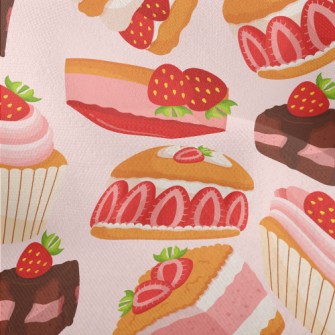 Strawberry Desserts Lightweight Performance Linen