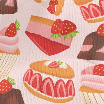 Strawberry Desserts Stretch Jersey