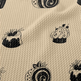 Various Shaped Cakes Birdseye Piqué