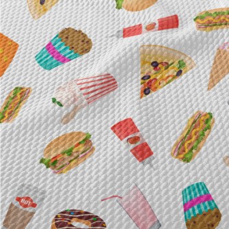 American Fast Food And Dessert Birdseye Piqué