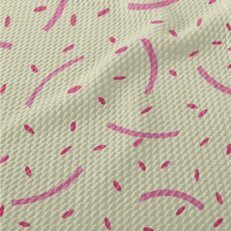 Pink Lines And Rice Grains Pat Birdseye Piqué