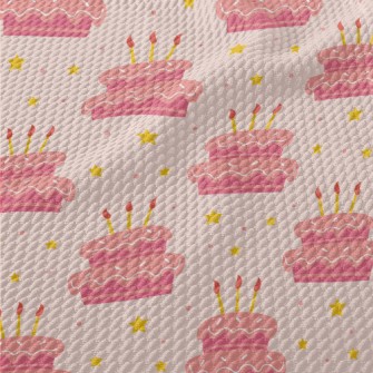 Pink Fantasy Birthday Cake Wit Birdseye Piqué
