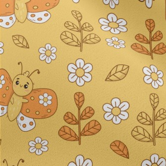 Cute Flowers And Butterflies Chiffon